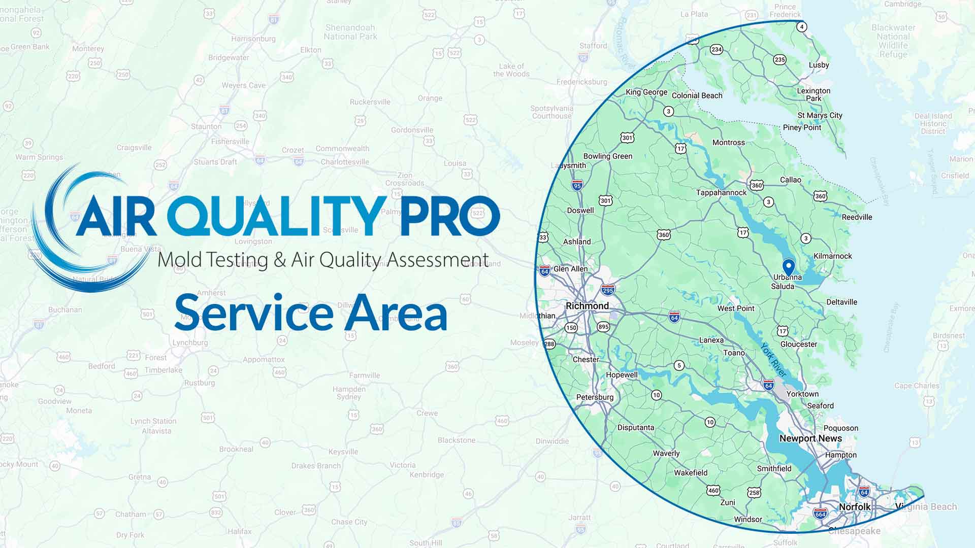 Air Quality Pro Mold Testing service area